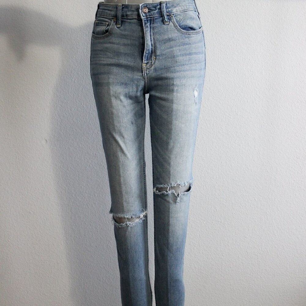 Hollister High Rise Super Skinny Distressed Classic Stretch Jean Size 5